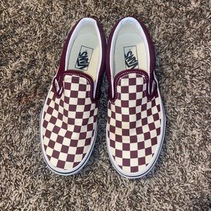 Maroon colored Vans, kids size 2